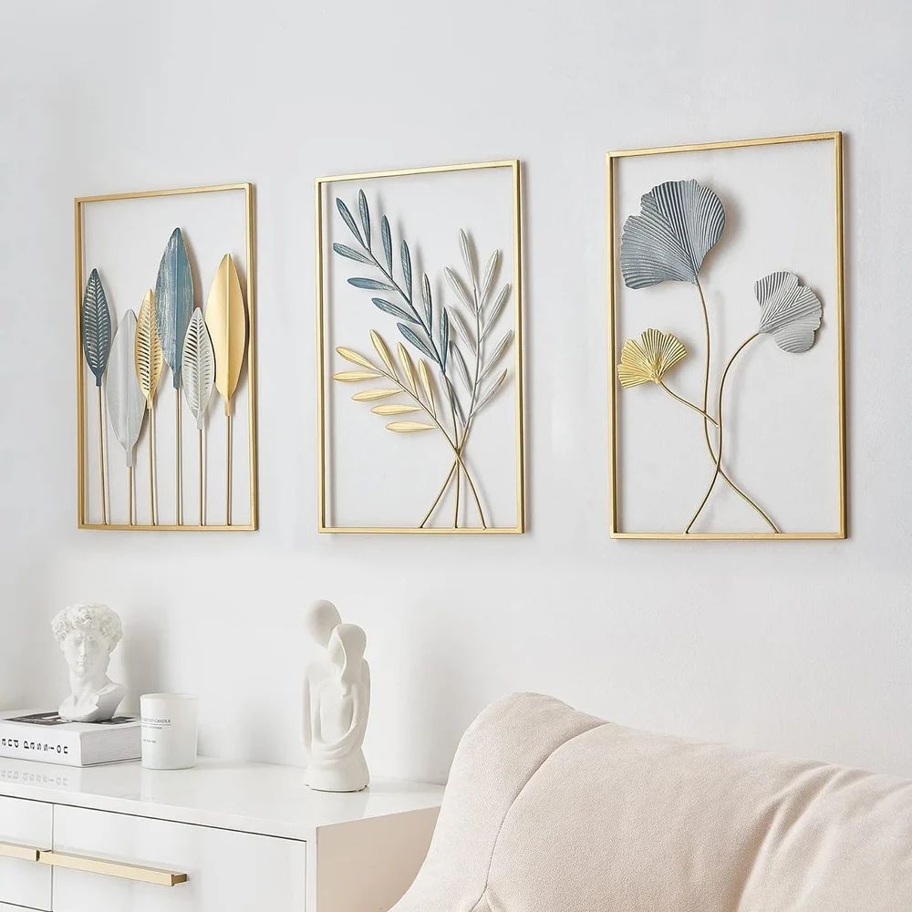 Gold Metal Modern Wall Decor – Leaf Wall Hanging Decoration