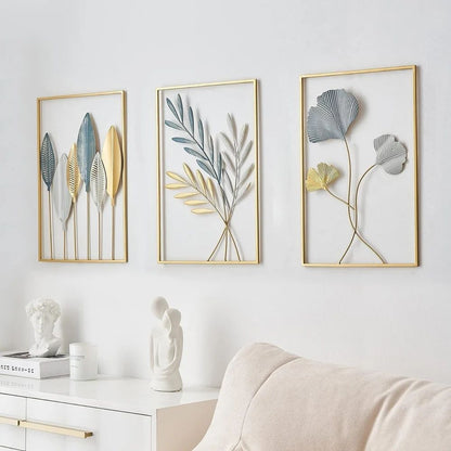 Gold Metal Modern Wall Decor – Leaf Wall Hanging Decoration