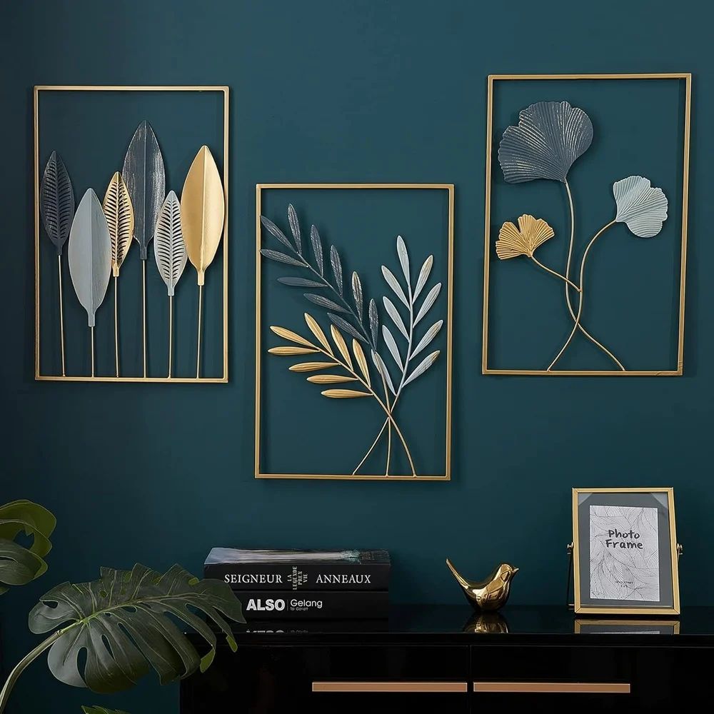 Gold Metal Modern Wall Decor – Leaf Wall Hanging Decoration