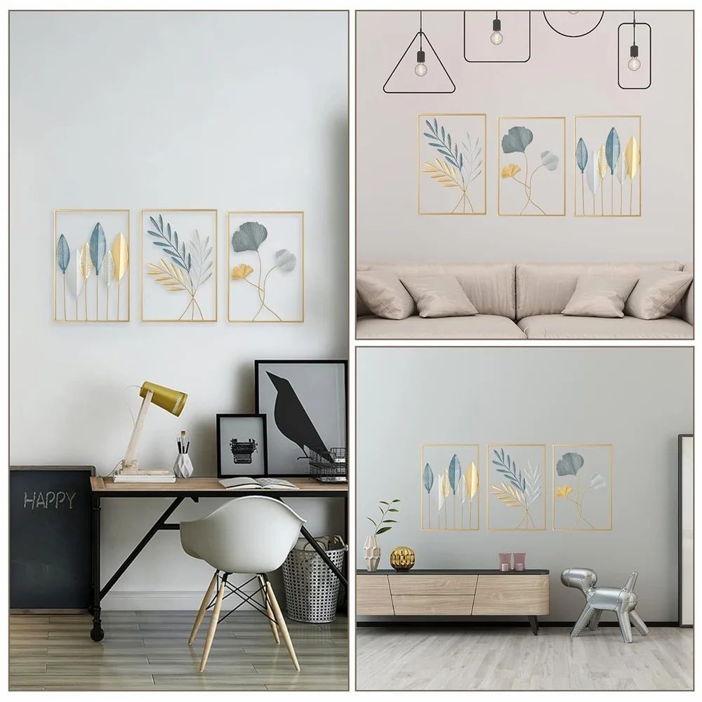 Gold Metal Modern Wall Decor – Leaf Wall Hanging Decoration