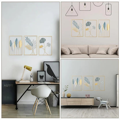 Gold Metal Modern Wall Decor – Leaf Wall Hanging Decoration