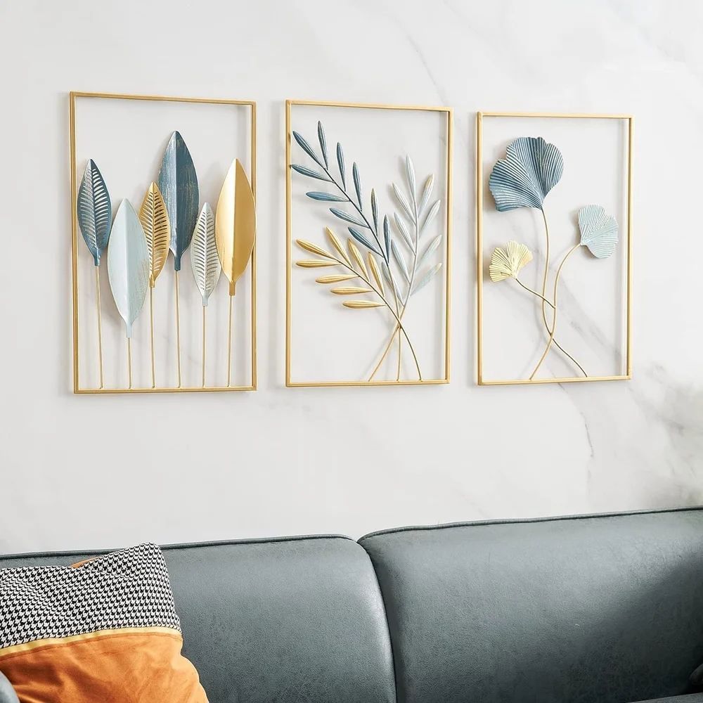 Gold Metal Modern Wall Decor – Leaf Wall Hanging Decoration