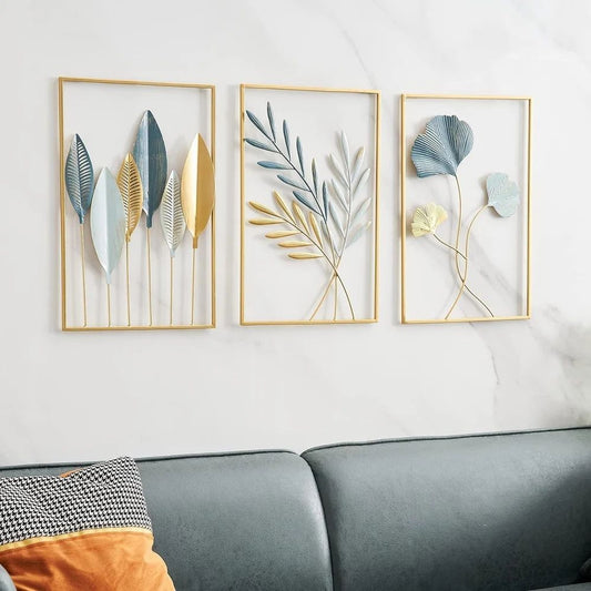 Gold Metal Modern Wall Decor – Leaf Wall Hanging Decoration