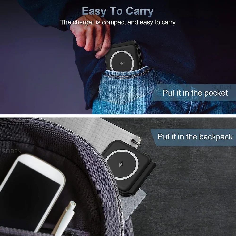 3 In 1 Foldable Wireless Charger Power Bank with Qi