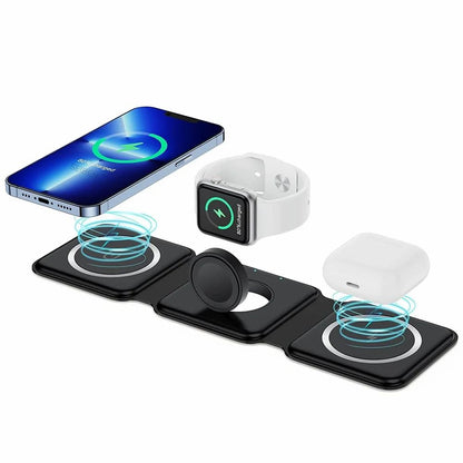 3 In 1 Foldable Wireless Charger Power Bank with Qi