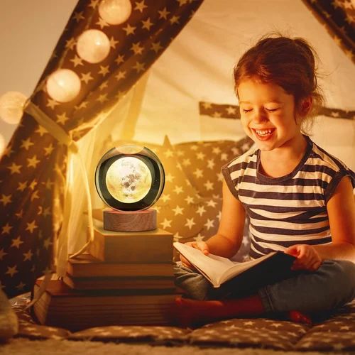 3D Night Moon Lamp Moon Light with Stand Ouch Control